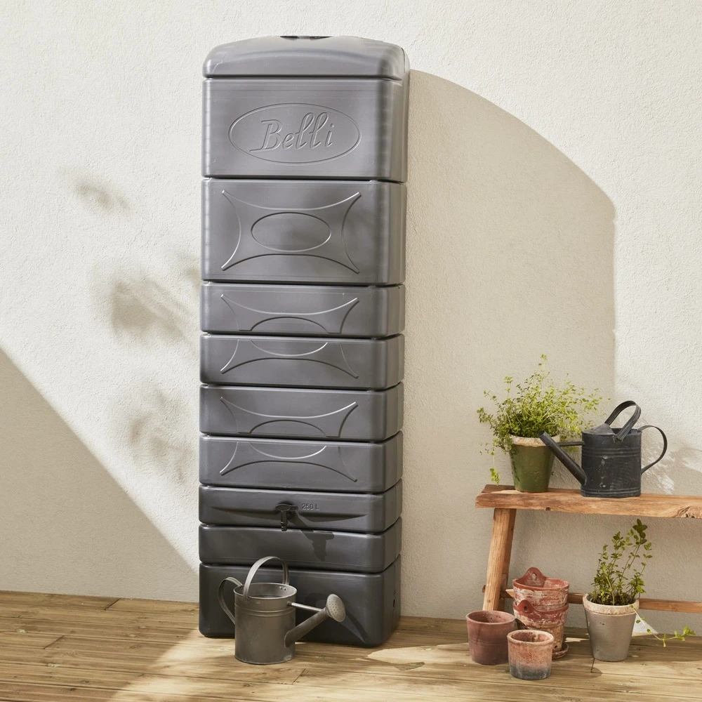 Récupérateur D'eau Mural Chastang 300l Anthracite Avec Kit Raccord Chéneau Inclus 2 Récupérateur D'eau Mural Chastang 300l Anthracite Avec Kit Raccord Chéneau Inclus – Image 2